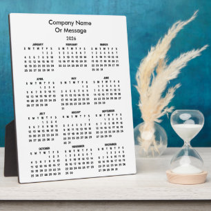 Modern 2026 Calendar Company Name Plaque