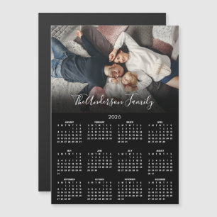 Modern 2026 Calendar Family Photo Magnet