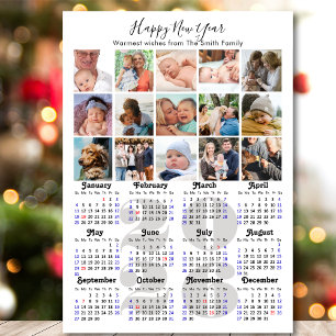 Modern 2026 Calendar Minimalist 15 Photo Magnetic