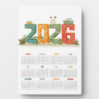 Modern 2026 Tabletop Desk Calendar - New year Plaque