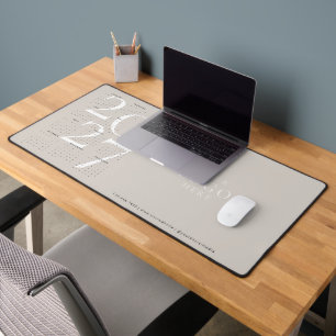 Modern 2027 Calendar Neutral Beige Business Logo Desk Mat