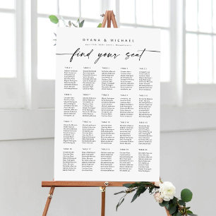 Modern 20 Tables Find Your Seat Seating Chart