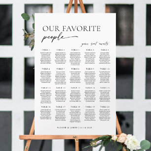 Modern 20 Tables Welcome Seating Chart
