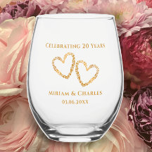 Modern 20th Wedding Anniversary Heart Personalised