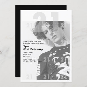 Modern 21st Birthday BOY GIRL Party Invite URBAN 2