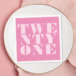 Modern 21st Birthday Elegant Pink Bold Typography Napkin<br><div class="desc">Modern 21st birthday napkins featuring elegant bold typography and minimalist design.</div>