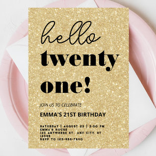 Modern 21st Birthday Invitation