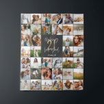 Modern 21st birthday multi photo script gift tapestry<br><div class="desc">Modern minimal multi photo script 21st birthday tapestry. Ideal gift available for mums,  dads,  grand,  grandad of any family member. Stunning elegant script text. Black,  white and gold design.</div>