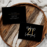 Modern 21st birthday typography black and gold<br><div class="desc">Modern 21st birthday typography black and gold effect birthday invitation. Modern script text stylish elegant design. Part of a collection.</div>