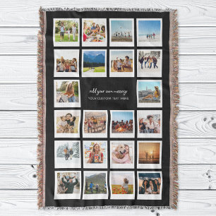 Modern 22 Picture Personalised Photo Collage Throw Blanket