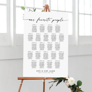 Modern 22 Tables Our Favourite People Seating Char Poster