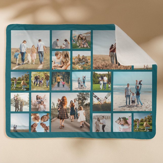 Modern 23 Photo Collage Sherpa Blanket (Creator Uploaded)