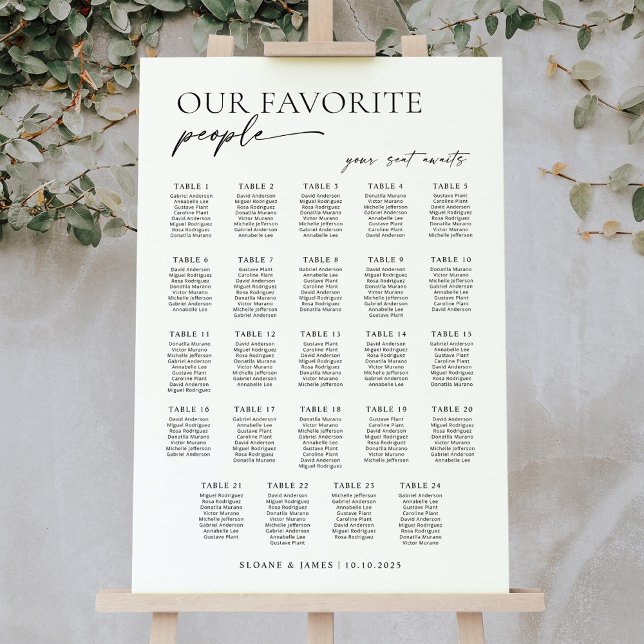 Modern 24 Tables Welcome Seating Chart (Creator Uploaded)