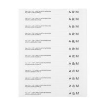 Modern 24 x Thin Custom Wedding Return Address