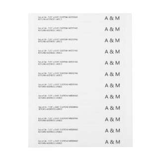 Modern 24 x Thin Custom Wedding Return Address Wrap Around Label