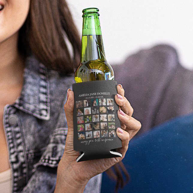 Modern 25 Photo Collage | Memorial Can Cooler (Creator Uploaded)