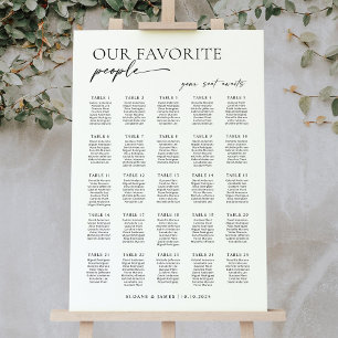 Modern 25 Tables Welcome Seating Chart