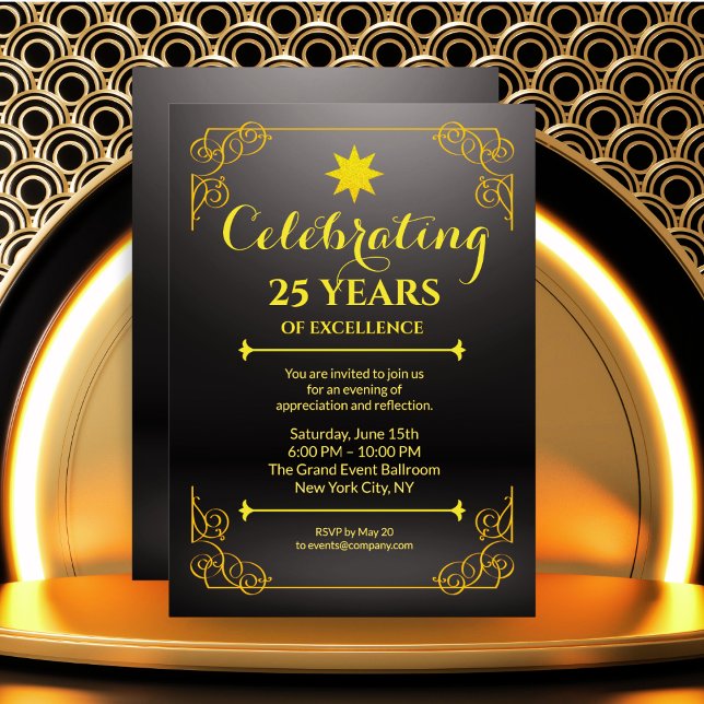 Modern 25 Year Business Anniversary Invitation (Creator Uploaded)