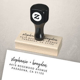 Modern 25th Wedding Anniversary Return Address Rubber Stamp