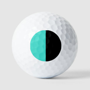 Modern 2 colours Turquoise Blue and Black Golf Balls
