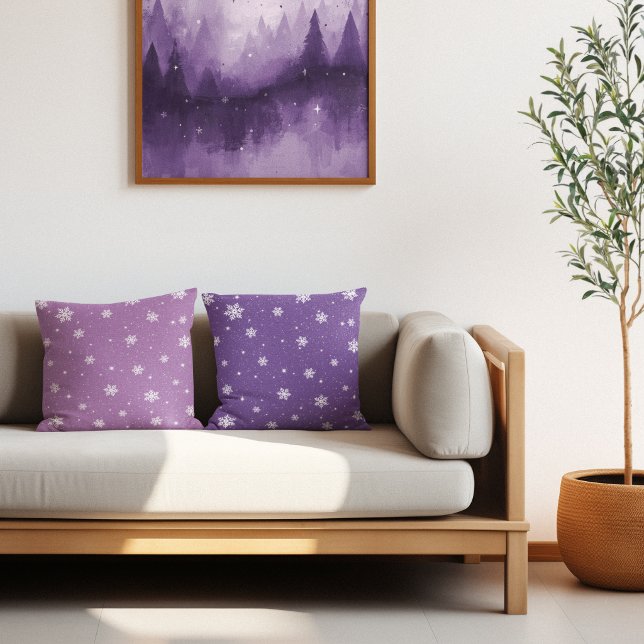 Modern 2-in-1 Purple Stars & Snowflakes Cushion (Creator Uploaded)