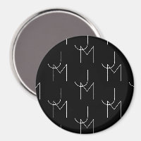 Modern 2 Initial Pattern | Black & White