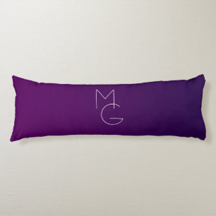Modern 2 Initials Deep Purple Subtle Ombre Body Cushion