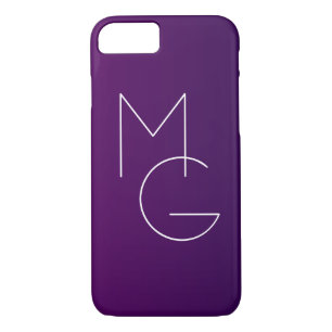 Modern 2 Initials   Deep Purple Subtle Ombre Case-Mate iPhone Case
