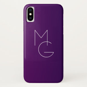 Modern 2 Initials Deep Purple Subtle Ombre Case-Mate iPhone Case