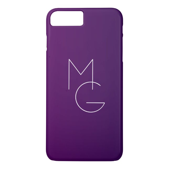 Modern 2 Initials | Deep Purple Subtle Ombre Case-Mate iPhone Case (Back)
