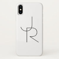 Modern 2 Overlapping Initials | Black on White