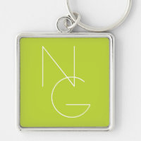 Modern 2 Overlapping Initials | Lime Green