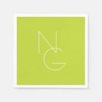 Modern 2 Overlapping Initials | Lime Green