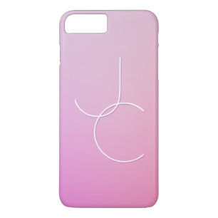 Modern 2 Overlapping Initials   Pink Ombre Case-Mate iPhone Case