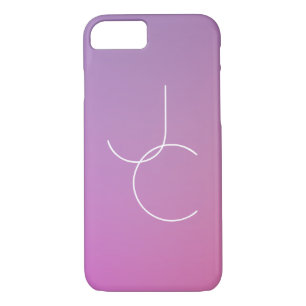 Modern 2 Overlapping Initials Pink Ombre Case-Mate iPhone Case
