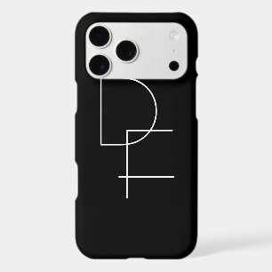 Modern 2 Overlapping Initials White on Black