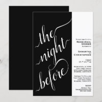 Modern 2 Pane Wedding Rehearsal Dinner Black