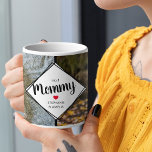 Modern 2 Photo Collage No 1 Mummy Coffee Mug<br><div class="desc">A great gift for mothers day, birthdays, christmas gift and special days, personalised just for her! These modern no 1 Mummy mugs, featuring 4 photographs with a modern diamond shaped label with a modern greeting template that can be customised easily. All font styles, sizes and colours can be changed easily...</div>