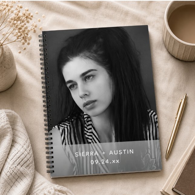 Modern 2 Photo Collage Personalised Notebook (Modern 2 Photo Collage Personalized Notebook)