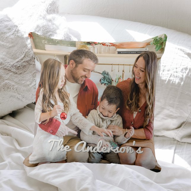 Modern 2 Photo Family Collage Cushion (Creator Uploaded)