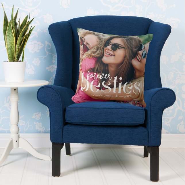 Modern 2 Photo Forever Besties Editable Overlay Cushion (Creator Uploaded)