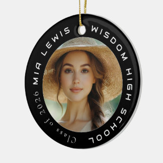 Modern 2 Photo Grad  Ceramic Tree Decoration