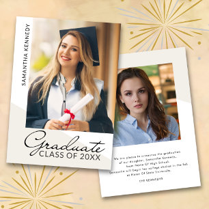 Modern 2 Photo Graduation Class of 2026 Announcement