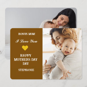 Modern 2 Photo Mothers Day Holiday Card