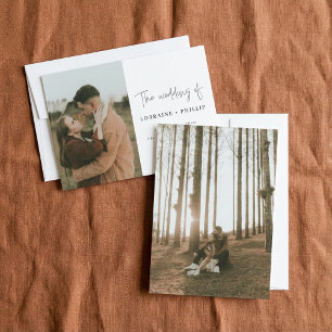 Modern 2 photo simple wedding Invitation