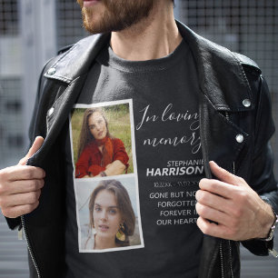 Modern 2 Photo Strip Memorial T-Shirt