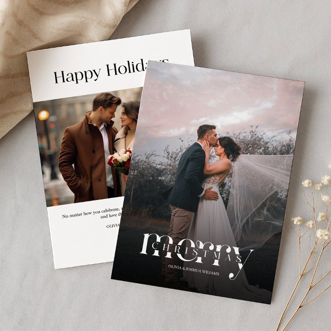 Modern 2 Photos Family Christmas Card (Creator Uploaded)