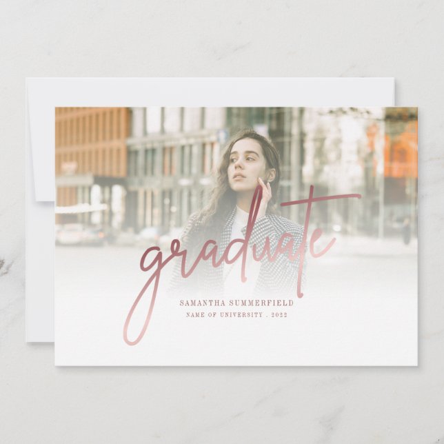 Modern 2 Photos Grad 2025 Graduation Announcement (Front)