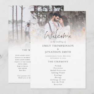 Modern 2 Photos Overlay Script Wedding Programme