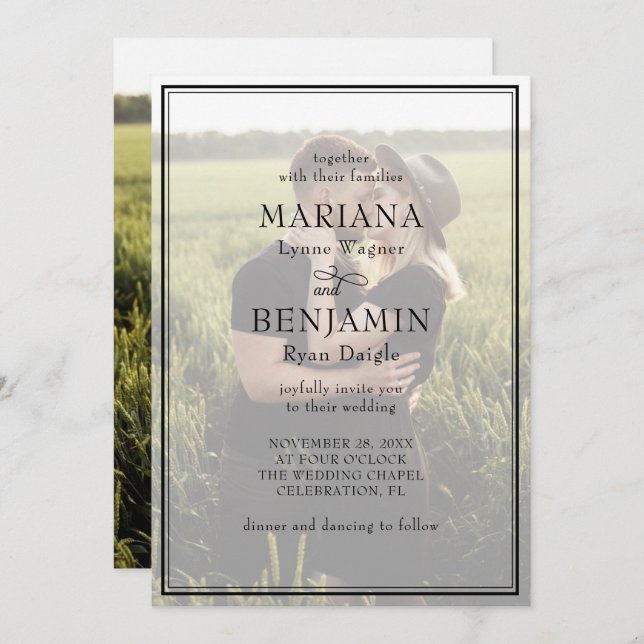 Modern 2 Photos Wedding Invitation (Front/Back)